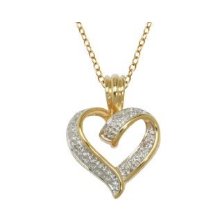 Bridge Jewelry Diamond Accent Gold Plated Heart Pendant