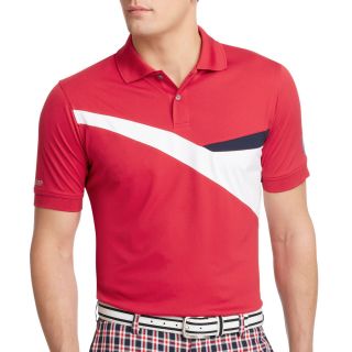 Izod Chest Pieced Polo Shirt, Red, Mens