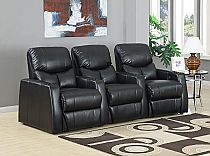 RowOne Applause Home Theater Seating in Black Bonded Leather