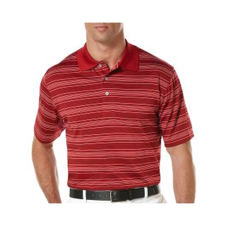 Pga Tour Striped Polo Shirt, Red, Mens