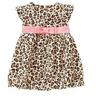 Girls Leopard Short Sleeve Dress