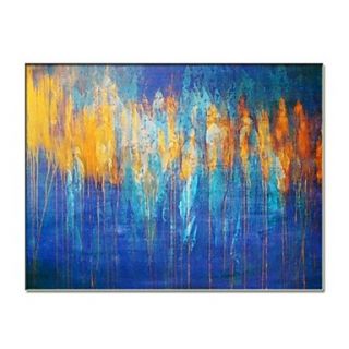 Hand Painted Abstract Oil Painting with Stretched Frame Ready to Hang