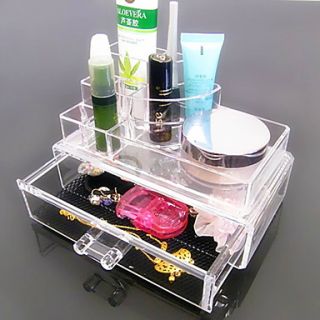 Acrylic Transparent Complex Combined Double Layer Cosmetics Storage with Drawer Cosmetic Organizer