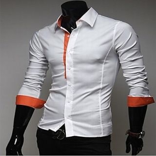 Mens Contrast Color Embellishment Slim Shirt