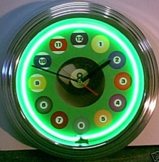 Billiards Ball Green Clock