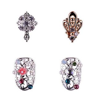 3PCS Zircon Diamond Studded Nail Art Alloy Decorations Riches And Honour No.10 61