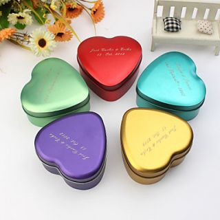 Personalize Heart Shaped Metal Favor Box   Set of 24 (More Colors)