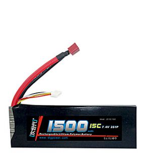 DLG 7.4V 1500mAh Li Po Battery(T Plug)