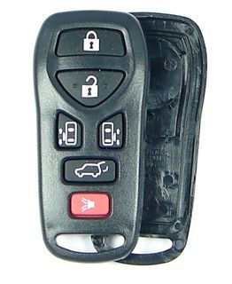 6 button Nissan Quest remote replacement shell with rubber buttons