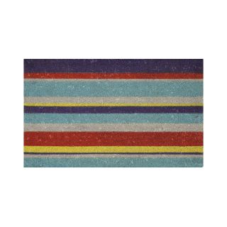 Multi Stripe Coir Rectangular Doormat, Vb Coir Blch Groun