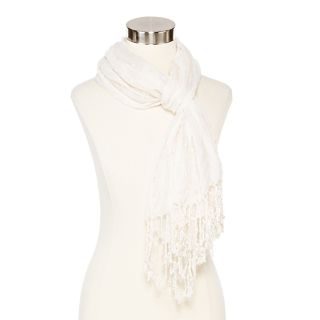 MIXIT Shine Scarf, Ivory, Womens