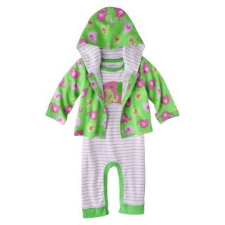 Gerber Onesies Newborn Girls Elephant Coverall and Jacket Set   Green/Pink 6 9