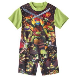 Teenage Mutant Ninja Turtles Boys 2 Piece Short Sleeve Pajama Set   Black L