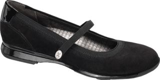 Womens Aetrex Caroline Single Strap   Black Diabetic Shoes