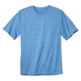C9 By Champion Mens Advanced Duo Dry Striped Crew Neck Tee   Blue S
