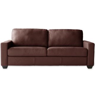 CLOSEOUT Possibilities Track Arm Leather 59 Sofa, Brown