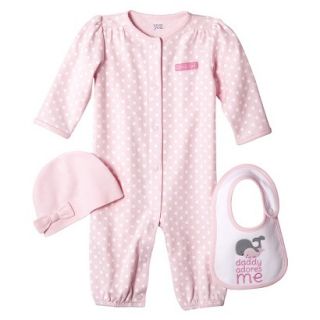 Just One YouMade by Carters Newborn Girls 3 Piece Converta Gown Set   Pink 6 M