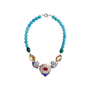 ZOË + SYD Color Treated Jade Multi Medallion Necklace, Womens