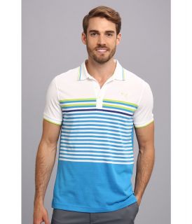 PUMA Golf CB Stripe Polo Mens Short Sleeve Pullover (Blue)