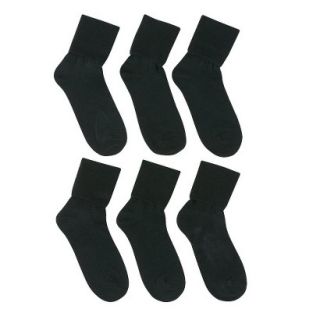 Merona Turn Cuff Socks 6 Pk Black One Size 9 11