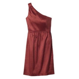 Womens Plus Size One Shoulder Shantung Dress   Burnese Spice   18W