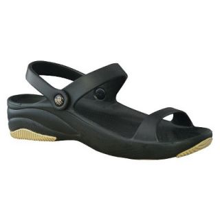 USADawgs Black / Tan Premium Womens 3 Strap Sandal   8