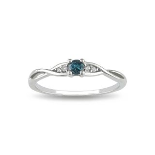Blue Diamond, 1/7 CT. T.W. Ring, White/Gold, Womens
