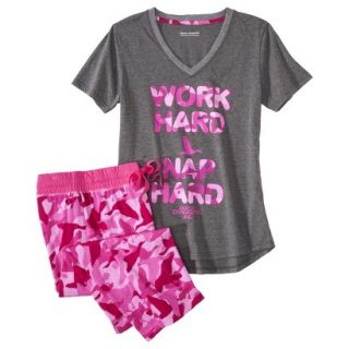 Duck Dynasty Juniors 2 Pc Pajama Set   Grey/Pink M