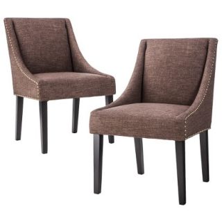 Dining Chair Griffin Cutback Dining Chair Set of 2   Nailhead Chocolate