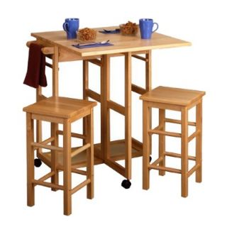 Counter Height Table Set Winsome Drop Leaf Breakfast Bar with Stools   Set of 2