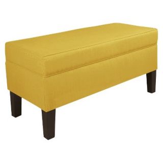 Skyline Bench Custom Upholstered Contemporary Bench 848 Linen French Yellow