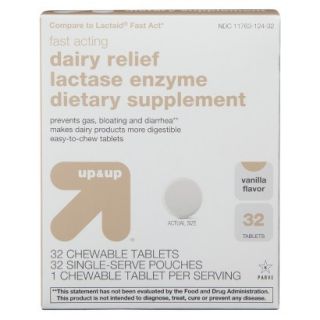 up&up dairy relief lactase enzyme dietary supplement 32 chewable tablets