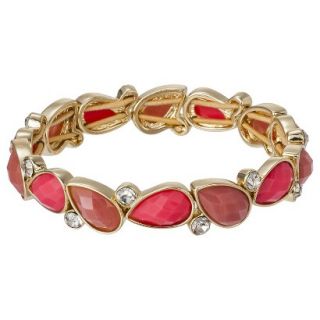 Lonna & Lilly Stone Stretch Bracelet   Coral/Gold