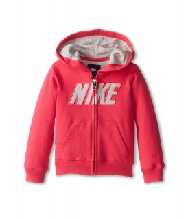 Nike Kids Fleece FZ Hoodie Girls Sweatshirt (Pink)