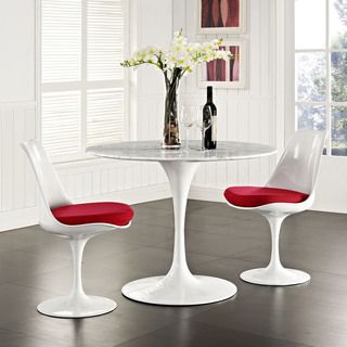 Lippa Marble Top 40 Dining Table In White