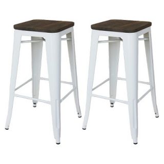 Counter Stool Threshold Hampden 24 White Industrial Counterstool with Wood