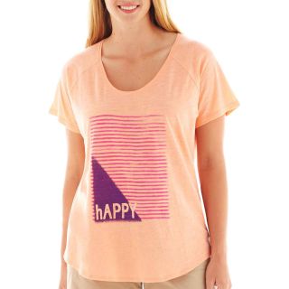 Short Sleeve Graphic Tee   Plus, Peach Sorbet, Womens