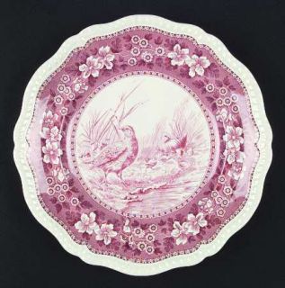 Spode Tower Pink (Game Bird Center) Dinner Plate, Fine China Dinnerware   Pink F