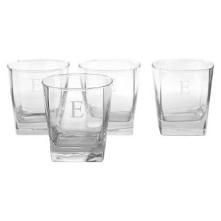 Personalized Monogram Whiskey Glass Set of 4   E