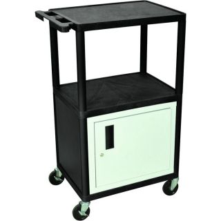 Luxor Utility Cart with Locking Steel Cabinet   400 Lb. Capacity, 41 Inch H,