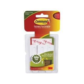 Command Brand Wire Back Picture Hangers, White