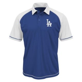 MLB Mens Los Angeles Dodgers Synthetic Polo T Shirt   Blue/White (S)