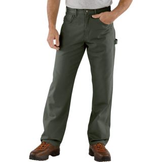 Carhartt Loose Fit Canvas Carpenter Jean   Dark Moss, 30 Inch Waist x 34 Inch