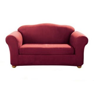 Sure Fit Stretch Suede 2 pc. Sofa Slipcover   Burgundy