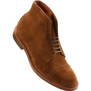 Alden Mens Perforated Cap Toe Boot Snuff Suede Boots, Size 10 D   39702
