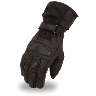 First Classics Mens Waterproof Motorcycle Gauntlet Glove   Black, Medium,