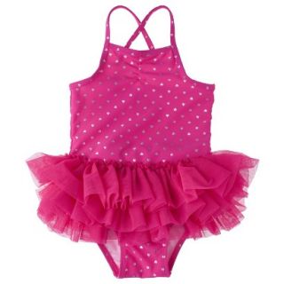 Circo Infant Toddler Girls Heart Tutu 1 Piece Swimsuit   Pink 4T