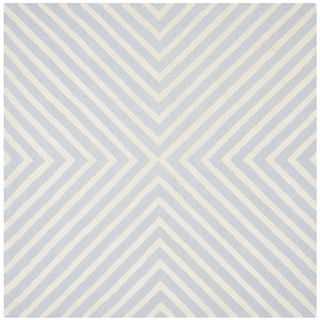 Hand tufted Moroccan Cambridge Ivory/ Light Blue Wool Rug (8 Square)