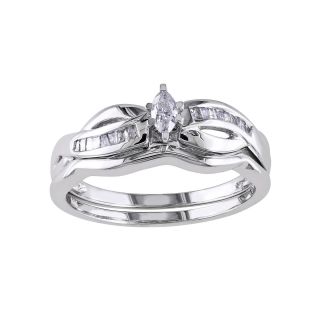 1/4 CT. T.W. Marquise Diamond Bridal Ring Set, White, Womens