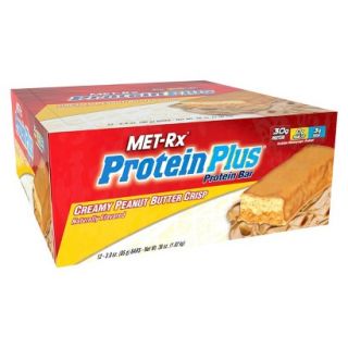 MET Rx Protein Plus Creamy Peanut Butter Crisp Protein Bar   12 Count